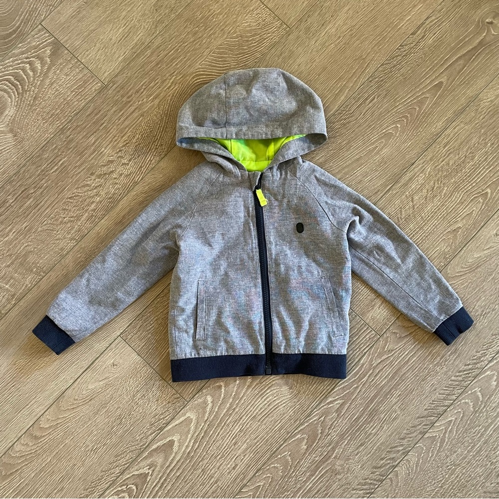 Toddler Boy Wind Jacket Zip Up with Pockets and Hoodie 3T
